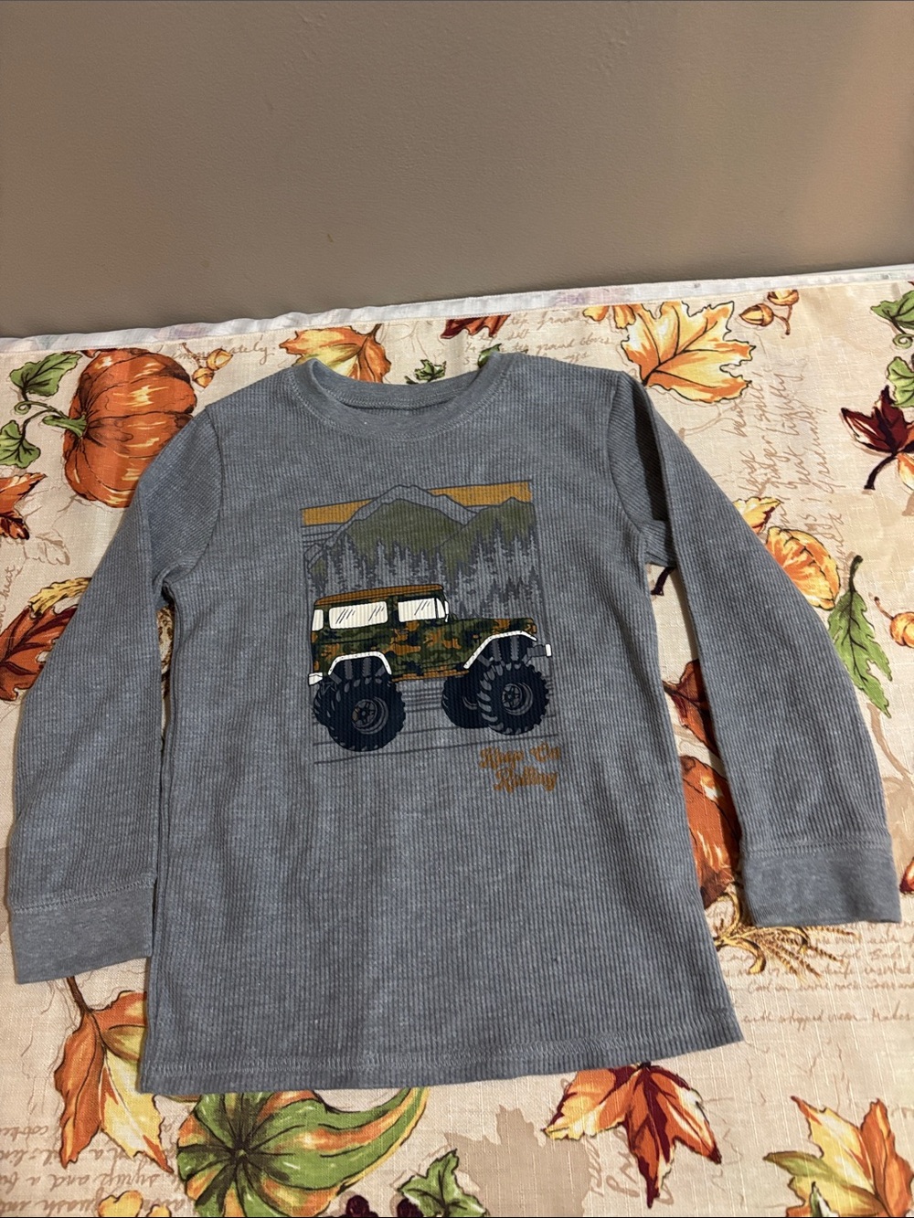 Garanimals Gray Long-Sleeve Tee with Camo Monster Truck